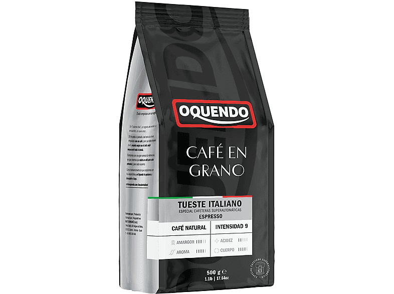 Café en grano - Oquendo Espresso Natural, Tueste italiano, 500 gr