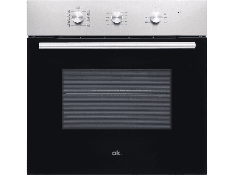 OK Horno - ok. OBO 311-1 A, Convencional, Esmalte fácil de limpiar, 70 l , 63 cm, 9 programas + ECO, Inox