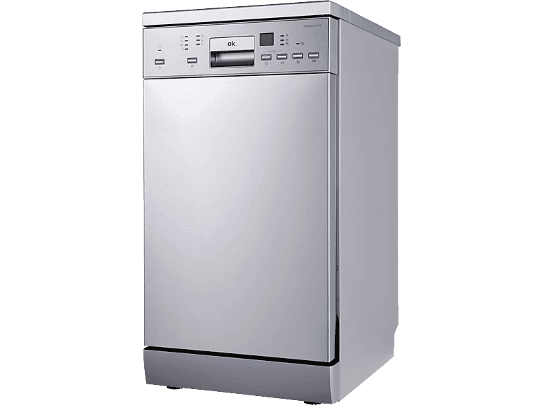 Lavavajillas - ok. ODW 4551-1 E FS, Libre Instalación, 45cm Ancho, 7 Programas, Silver