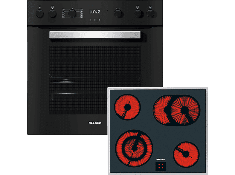 MIELE TwinSet Comfort (Backofen H 2459 E und Kochfeld KM 6003 LPT), Einbauherdset (Elektrokochfeld, A+, 76 l)