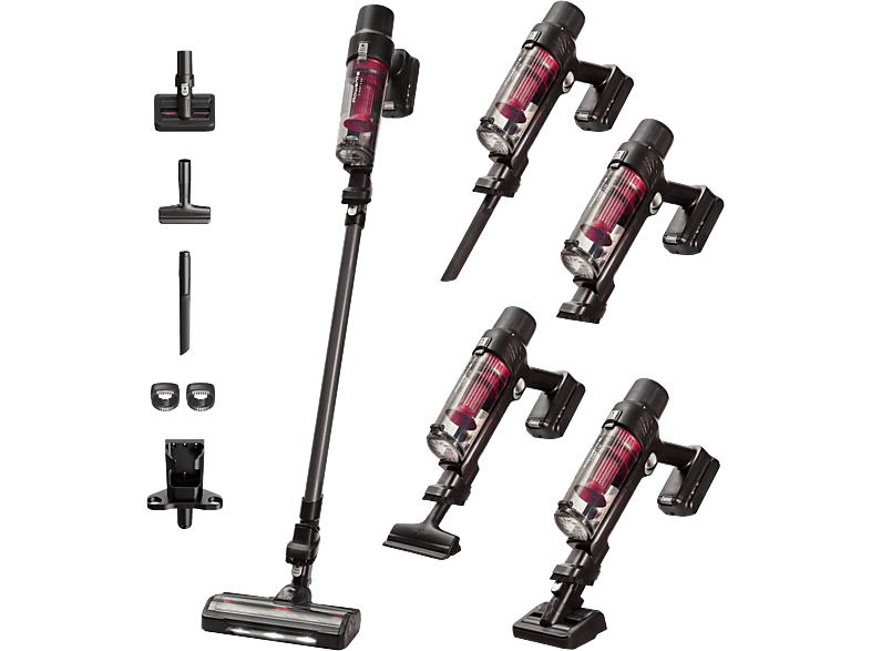 Aspirador escoba - Rowenta RH6A75WO X-Pert 7. 60 Animal Care, 140 W, 0.44 L, 45 min, Ligera, Multisuperficie, Especial mascotas, Rojo
