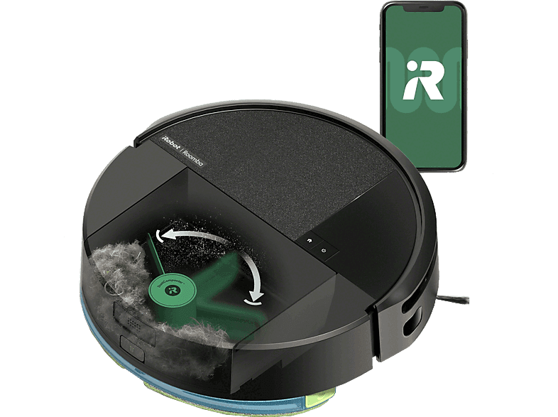Robot friegasuelos - iRobot Roomba® 205 Combo DustCompactor, 1820 ml, 12.8V, Autonomía 3h, Negro