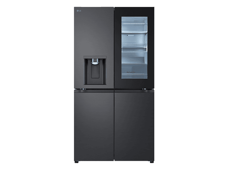 LG LG GMG960MMSD mit Craft Ice, InstaView® Multi-Door mit Craft Ice French Door (638 l, E, 1792 mm hoch, Essence Black Steel)