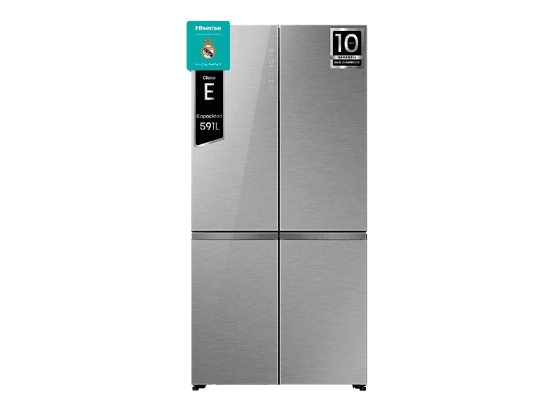 Frigorífico americano - Hisense RQ5P605NSVE, No Frost, 190 cm, 591 L, Kitchen Fit, Cajón de vacío, Cristal Inox - Image 1