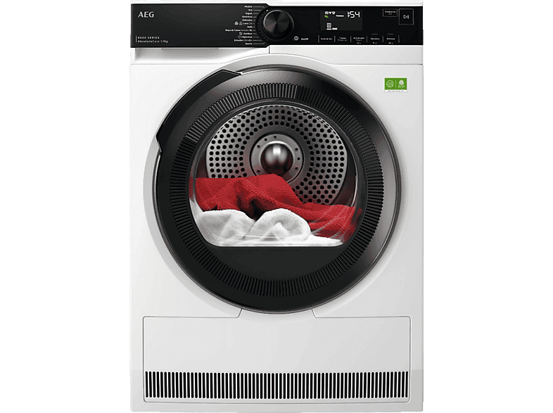 Secadora bomba de calor - AEG TR839T4PB, 9 Kg, 12 programas, Función Anti-arrugas, Motor inverter, Blanco - Image 1