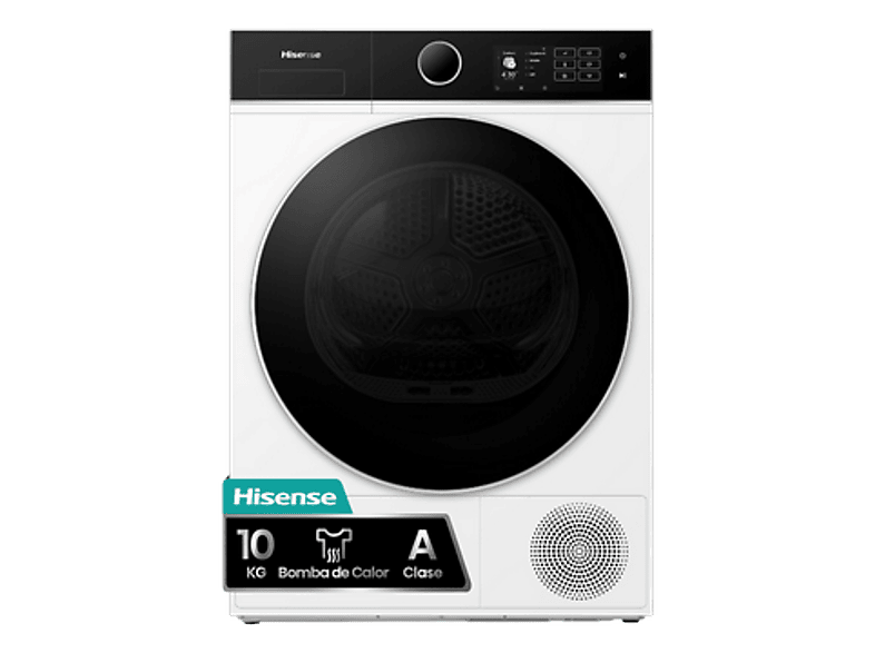 HISENSE Secadora bomba de calor - Hisense DH5I104BWAB, 10 Kg, 18 programas, iFit, WiFI, Estante flexible, Blanco