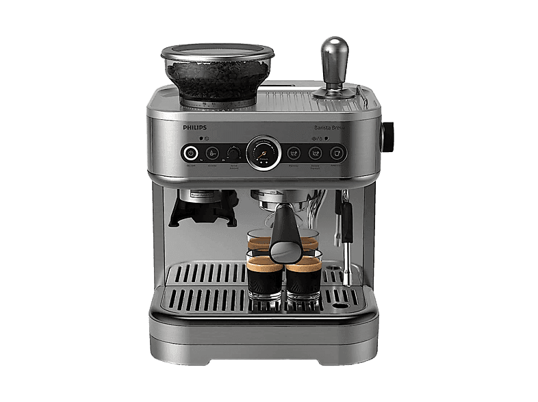 Cafetera express - Philips Barista Brew PSA3228/01, Molinillo integrado, Prensador calibrado premium, doble container de café, Capacidad 2,3l, 15 bar. - Image 1