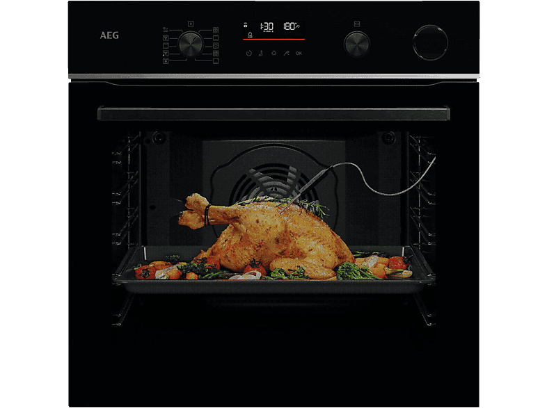 AEG TR6PB51ZSB, Einbaubackofen (Einbaugerät, 72 l, 596 mm breit), 6000