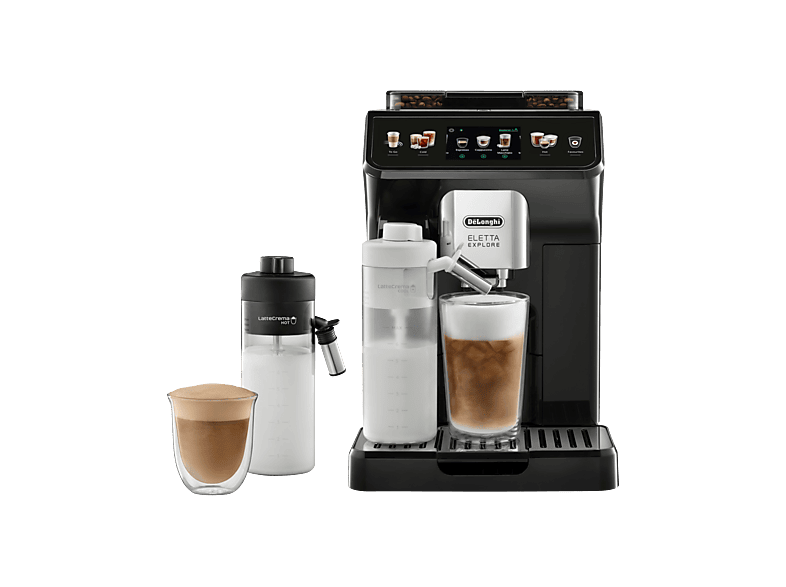 DeLonghi DELONGHI Eletta Explore ECAM450.55.G - 40 heiße und kalte Rezepte, 4 Benutzerprofile, einfache Bedienung, Kaffeevollautomat Grau