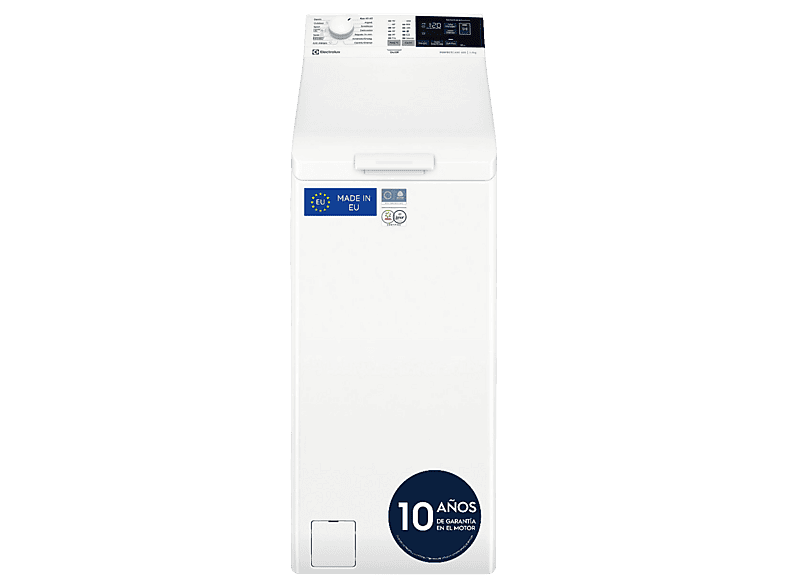 Electrolux Lavadora carga superior - ELECTROLUX EN6T4722NF, 7 kg, 1200 rpm, 14 programas, SensiCare, Blanco