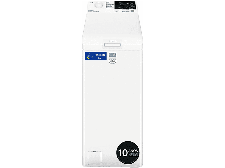 AEG Lavadora carga superior - AEG LTA6G7331E, 7 kg, 1300 rpm, 11 programas, Motor Inverter, ProSense, Blanco