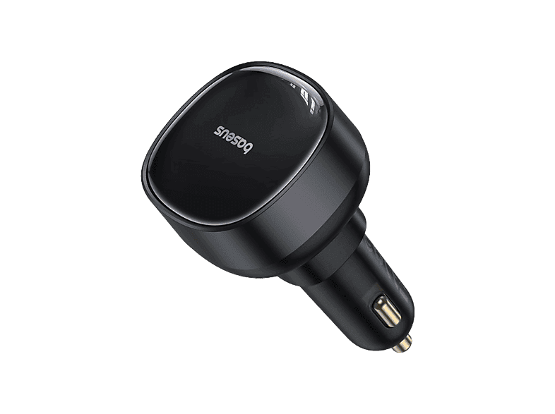 Cargador de móvil para coche - Baseus Enjoyment Pro, Universal, 60W, Con cable retráctil Tipo-C, Carga rápida y simultánea, Negro Cluster - Image 1