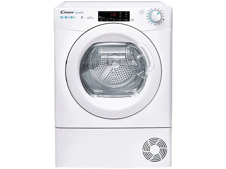 Candy Secadora bomba de calor - Candy Smart Pro CSOE H9A2TE-S, 9kg, 15 programas, Wi-Fi, Función anti-arrugas, Blanco