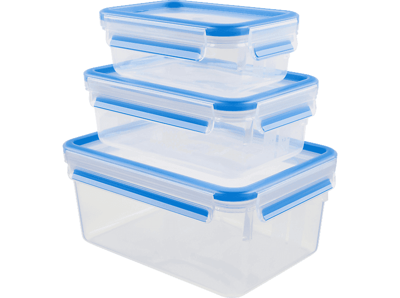 EMSA 508566 Clip&Close 3-tlg. Frischhalte-Set Transparent/Blau