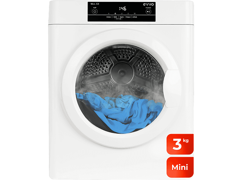 EVVO Secadora evacuación - EVVO Mini S3, Evacuacion, 5 programas, Blanco
