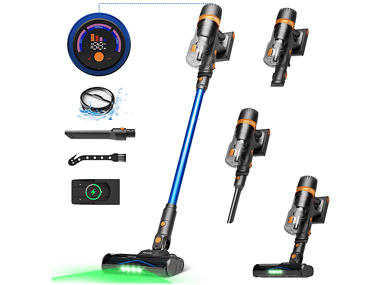 Aspirador escoba sin cable - VACNIQ V3, Potencia de succión 45 kPa, Autonomía 60Min., azul - Image 1