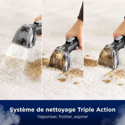 Nettoyeur détacheur BISSELL SpotClean Hydrosteam Pro B3700N, mode vapeur, 4 roues multidirectionnelles - Image 4