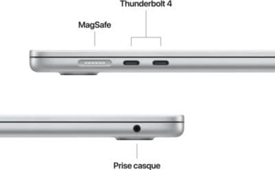 Ordinateur Apple MACBOOK Air 15" Puce M4 CPU 10 / GPU 10 coeurs Mémoire RAM 16Go Stockage 512Go SSD Retina Argent - Image 7
