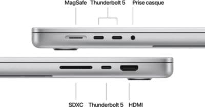 Ordinateur Apple MACBOOK Pro 16" Puce M4 Pro CPU 14 / GPU 20 cœurs Mémoire RAM 24Go Stockage 512Go SSD XDR Argent - Image 7