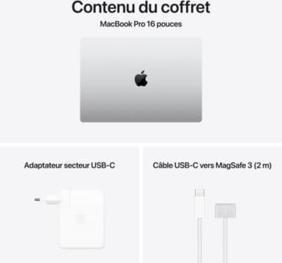 Ordinateur Apple MACBOOK Pro 16" Puce M4 Pro CPU 14 / GPU 20 cœurs Mémoire RAM 24Go Stockage 512Go SSD XDR Argent - Image 8