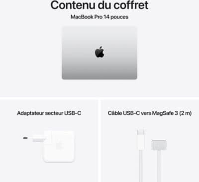 Ordinateur Apple MACBOOK Pro 14" Puce M4 Pro CPU 14 / GPU 20 cœurs Mémoire RAM 24Go Stockage 1To SSD XDR Argent - Image 8