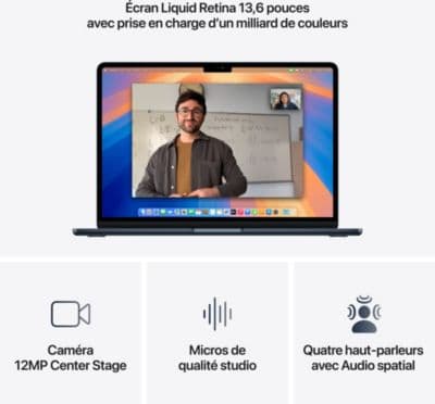 Ordinateur Apple MACBOOK Air 13' M4 CPU10 GPU10 24Go 512Go Minuit - Image 5