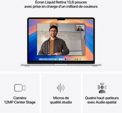 Ordinateur Apple MACBOOK Air 13,6" Puce M4 CPU 10 / GPU 10 cœurs Mémoire RAM 16Go Stockage 1To SSD Retina Argent - Image 5