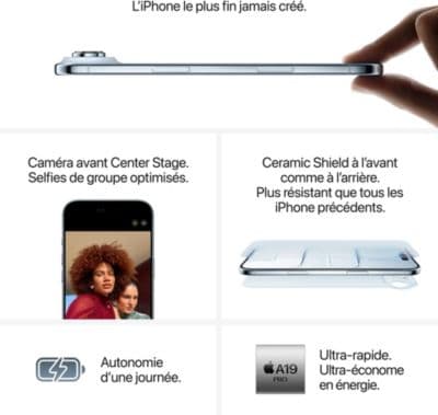 Smartphone APPLE iPhone Air Bleu ciel 256Go - Image 6