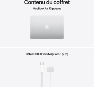 Ordinateur Apple MACBOOK Air 13" Puce M5 CPU 10 / GPU 8 coeurs Mémoire RAM 16Go Stockage 512Go SSD Argent - Image 9