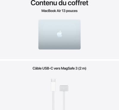 Ordinateur Apple MACBOOK Air 13" Puce M5 CPU 10 / GPU 8 coeurs Mémoire RAM 16Go Stockage 512Go SSD Bleu ciel - Image 9