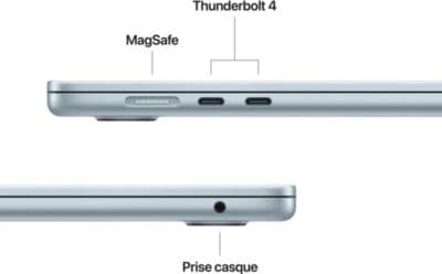 Ordinateur Apple MACBOOK Air 15" Puce M5 CPU 10 / GPU 10 coeurs Mémoire RAM 16Go Stockage 512Go SSD Bleu Ciel - Image 6