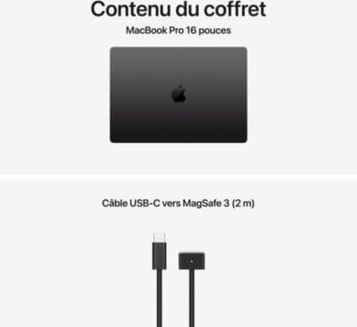Ordinateur Apple MACBOOK Pro 16" Puce M5 Pro CPU 18 / GPU 20 coeurs Mémoire RAM 24Go Stockage 1To SSD XDR Noir sidéral - Image 9