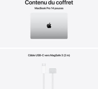 Ordinateur Apple MACBOOK Pro 14" Puce M5 Pro CPU 15 / GPU 16 coeurs Mémoire RAM 24Go Stockage 1To SSD XDR Argent - Image 9