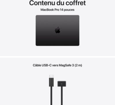 Ordinateur Apple MACBOOK Pro 14" Puce M5 Pro CPU 15 / GPU 16 coeurs Mémoire RAM 24Go Stockage 1To SSD XDR Noir sidéral - Image 9