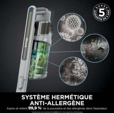 Aspirateur balai SHARK IZ380EUT PowerPro Pet avec brosse motorisée pour poils d’animaux - Image 9