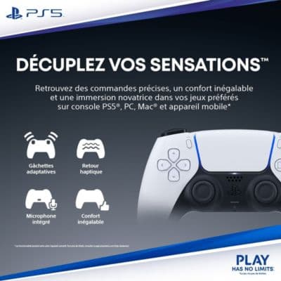 Manette SONY DUALSENSE MIDNIGHT NOIR PS5 - Image 4