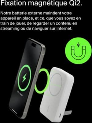 Batterie externe BELKIN 10000 mAh 15W MagSafe avec support - Image 7