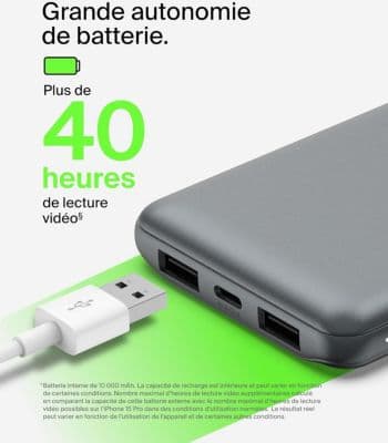 Batterie externe BELKIN 10 000 mAh grise - Image 4