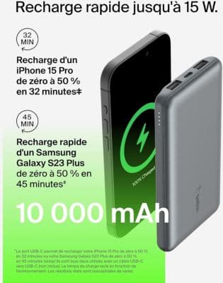 Batterie externe BELKIN 10 000 mAh grise - Image 5