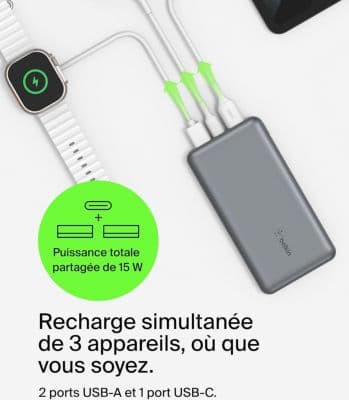 Batterie externe BELKIN 10 000 mAh grise - Image 6