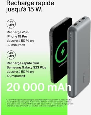 Batterie externe BELKIN 20 000 mAh grise - Image 5
