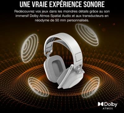 Casque gamer CORSAIR HS80 MAX Wireless blanc - Image 4