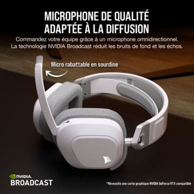 Casque gamer CORSAIR HS80 MAX Wireless blanc - Image 5
