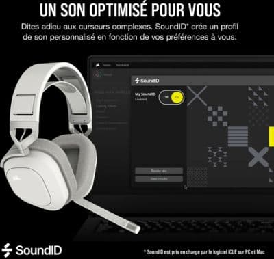 Casque gamer CORSAIR HS80 MAX Wireless blanc - Image 6