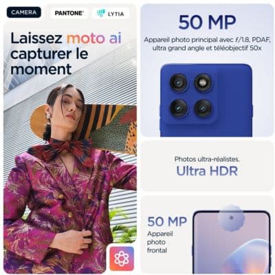 Smartphone MOTOROLA Edge 60 Pro 512Go Bleu Eblouissant 5G - Image 4