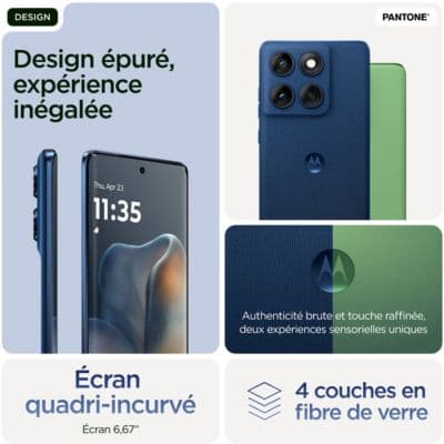 Smartphone MOTOROLA Edge 60 Bleu Marine 256Go - Image 5