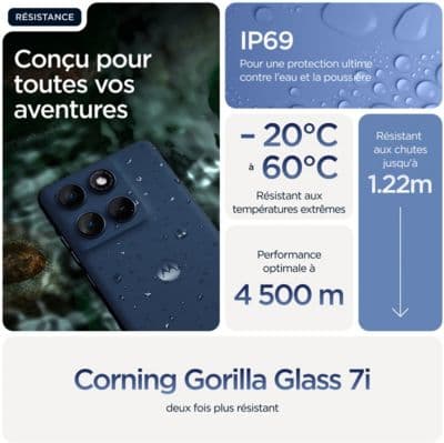 Smartphone MOTOROLA Edge 60 Bleu Marine 256Go - Image 6