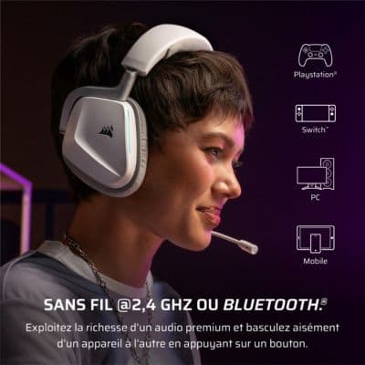 Casque gamer CORSAIR VOID ELITE V2 SANS FIL PS5 - Image 4