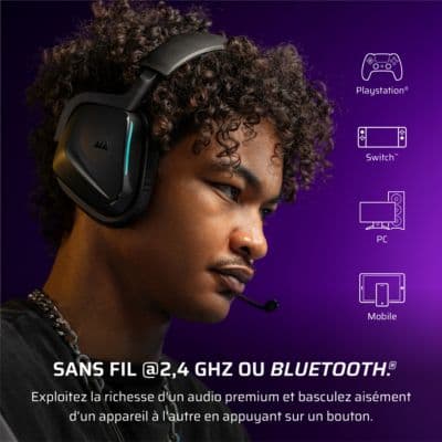 Casque gamer CORSAIR VOID ELITE V2 SANS FIL Carbon - Image 4