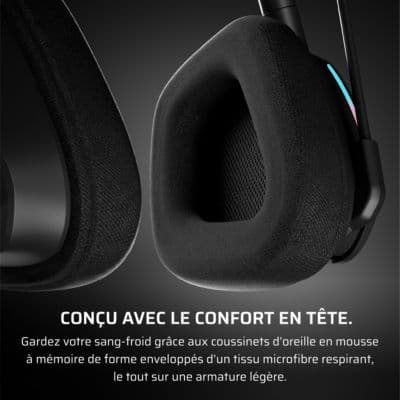 Casque gamer CORSAIR VOID ELITE V2 SANS FIL Carbon - Image 7